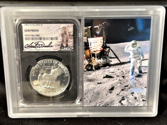 1971-S Eisenhower Dollar Charlie Duke Signed Gem Proof