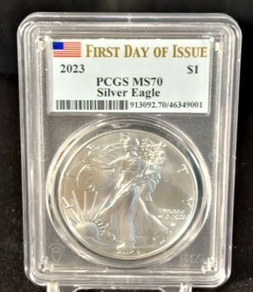 2023-P Silver Eagle First Day of Issue MS70