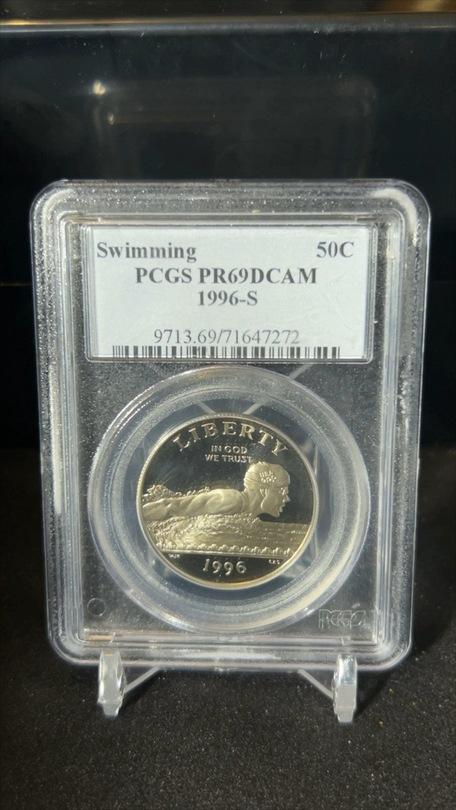 1996-S Swimming Commemorative Half PR69DCAM PCGS Proof 69 Deep Cameo
