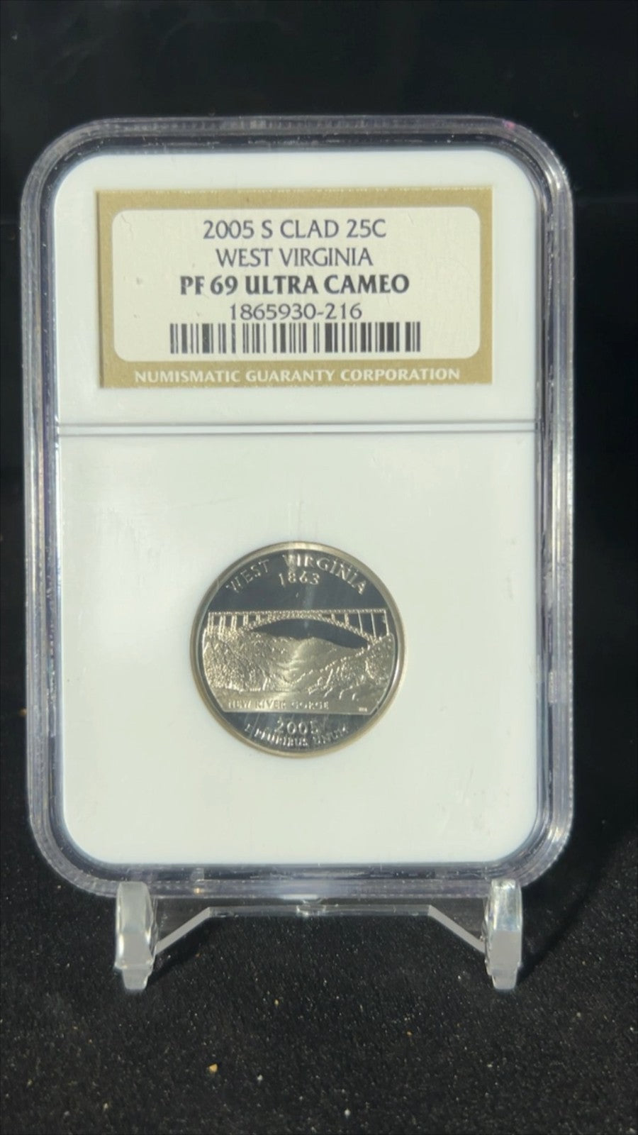 NGC 2005-S Clad Quarter West Virginia PF69 Ultra Cameo 25c