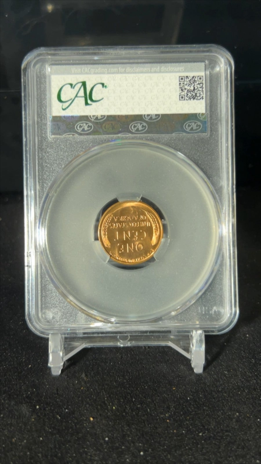 1955 S 1C Wheat Cent CAC MS64 RD