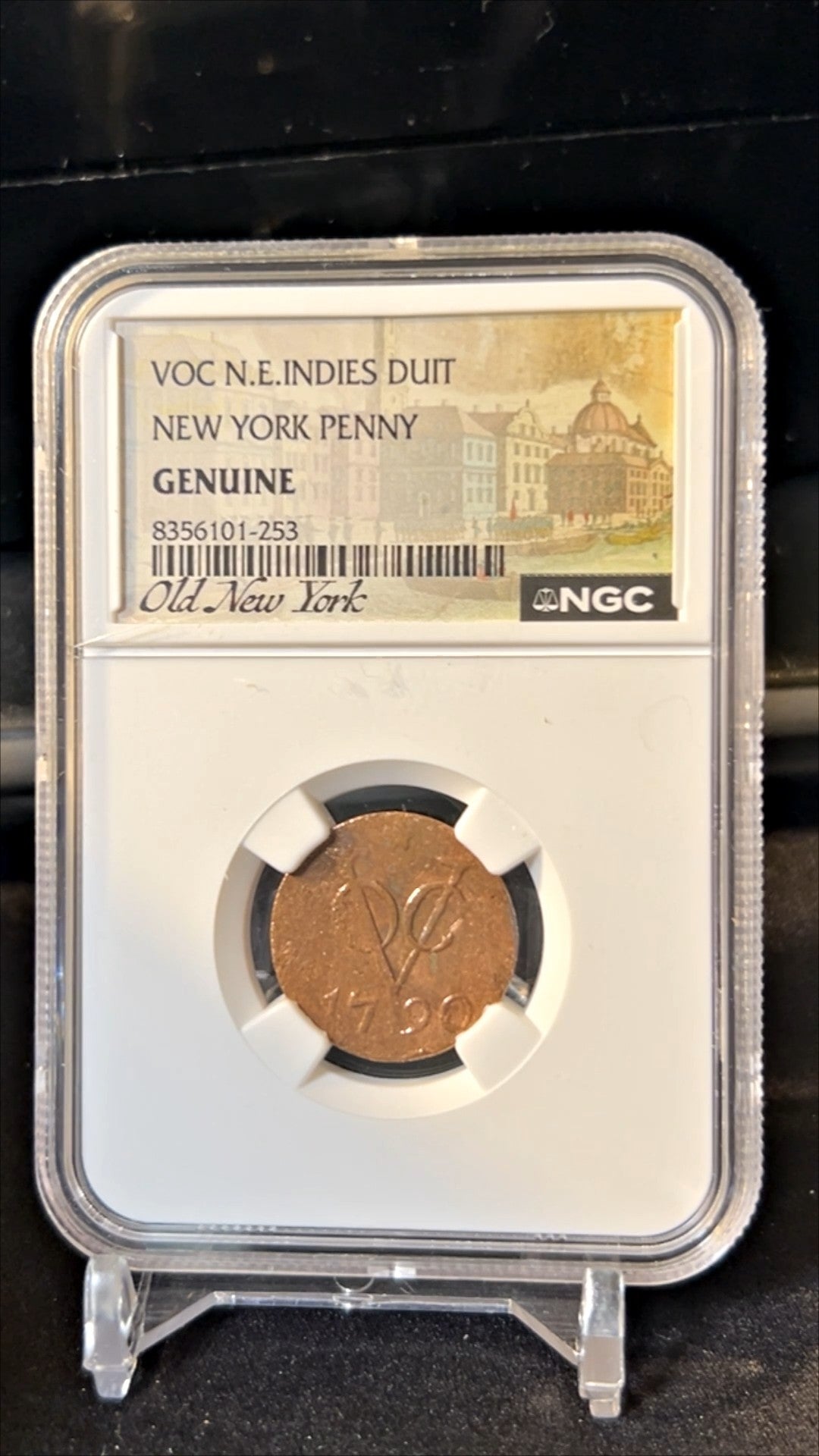 1790 VOC N.E. Indies Duit – NGC Genuine – New York Penny