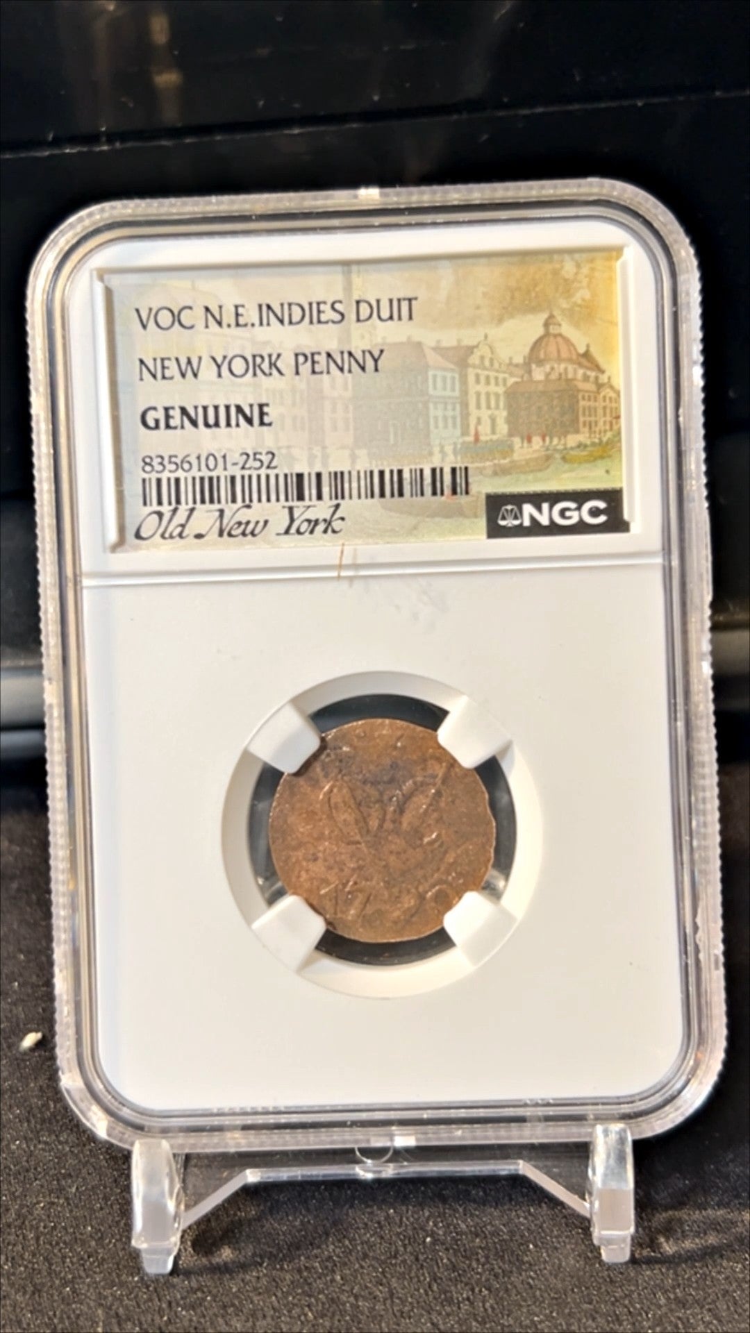 1790 VOC N.E. Indies Duit New York Penny - NGC Genuine