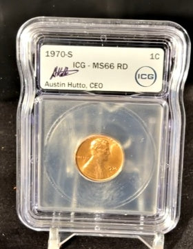 1970-S Lincoln Memorial Cent ICG MS66 RD