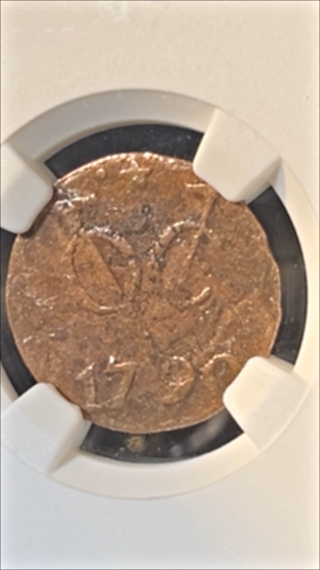 1790 VOC N.E. Indies Duit New York Penny - NGC Genuine