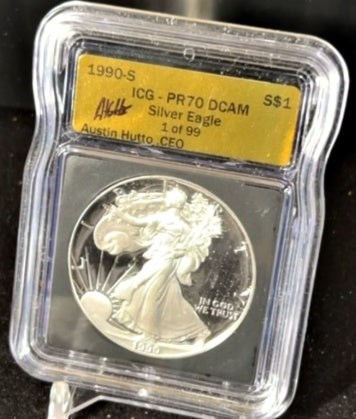 1990-S Silver Eagle – ICG PR70 DCAM – San Francisco Mint