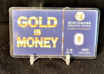 1/4 Grain Benchmark Strategic Metals Gold Bar .999 Fine