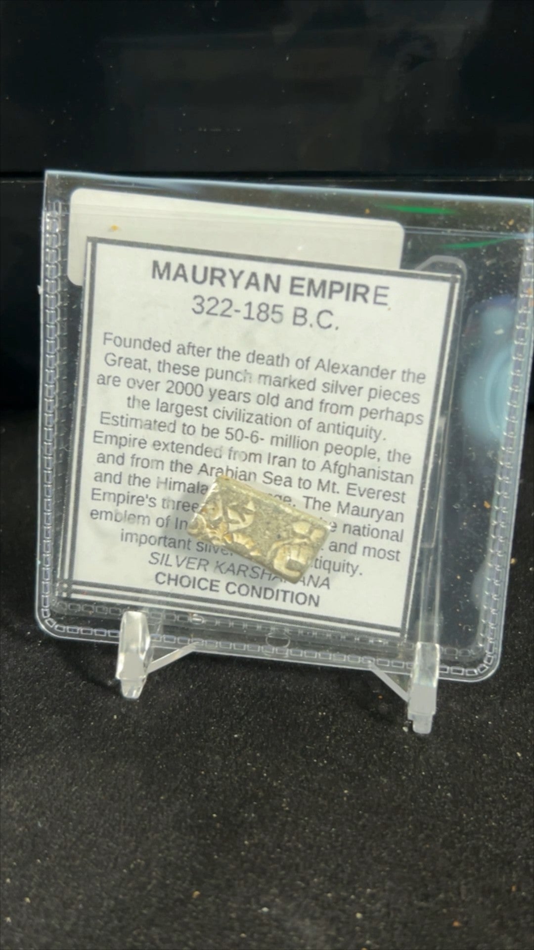 Mauryan Empire Silver Karshapana – 322–185 B.C. – Ancient India Punch Mark Coin