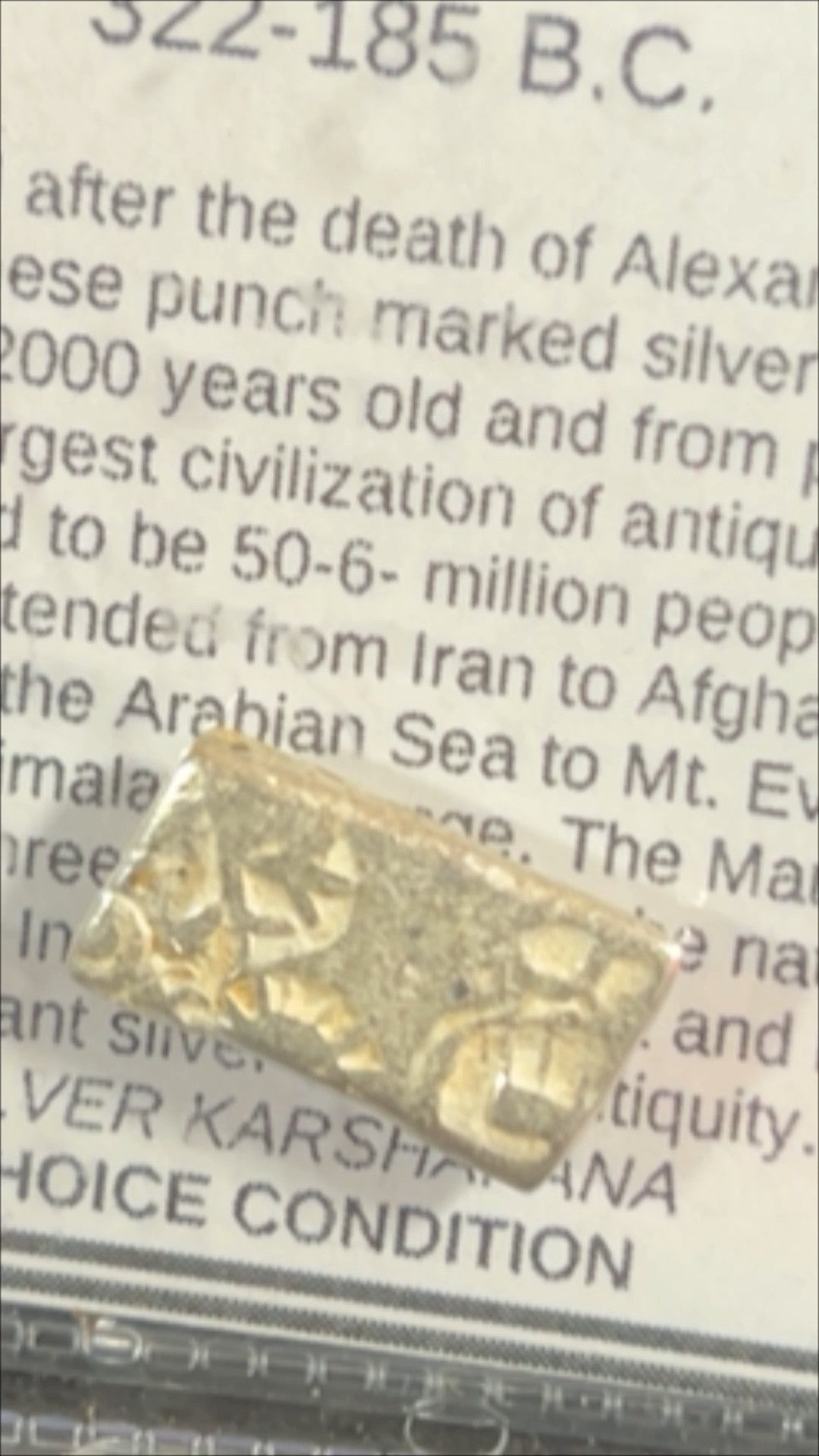 Mauryan Empire Silver Karshapana – 322–185 B.C. – Ancient India Punch Mark Coin