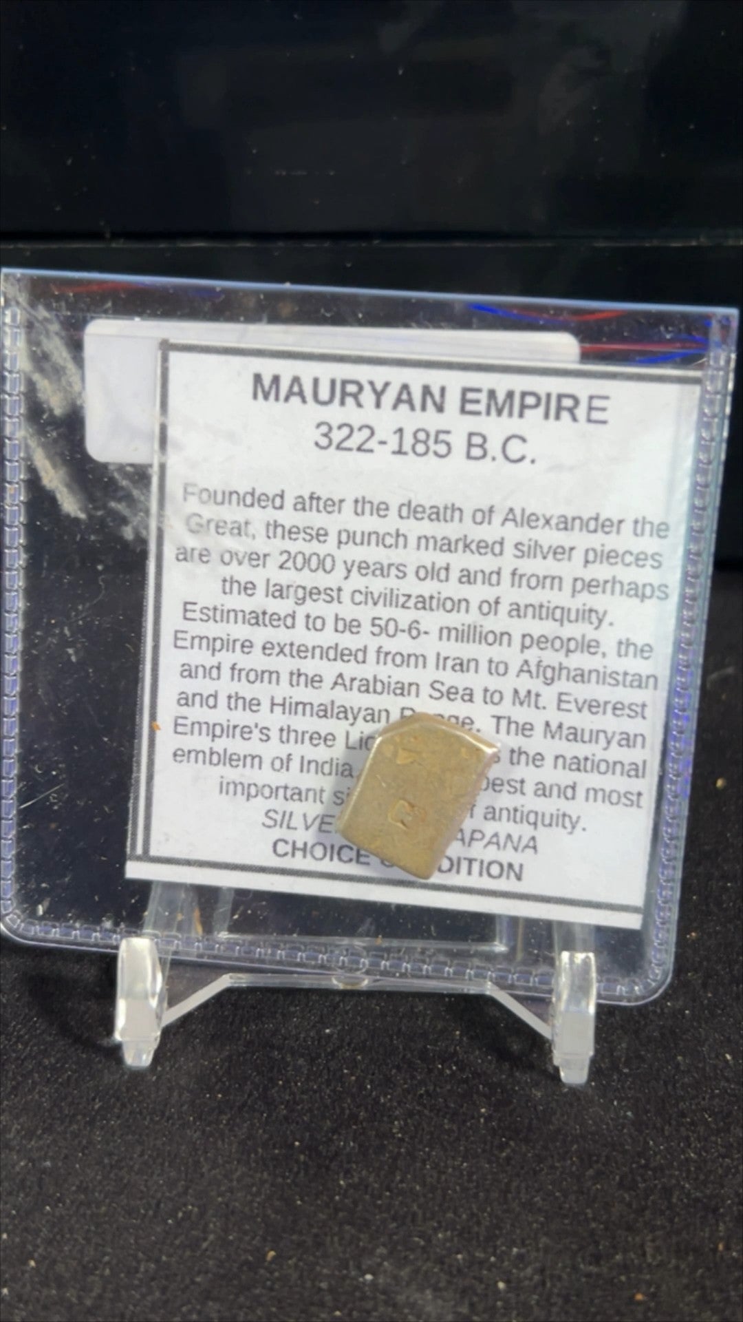 Mauryan Empire Silver Karshapana – 322–185 B.C. – Ancient India Punch Mark Coin