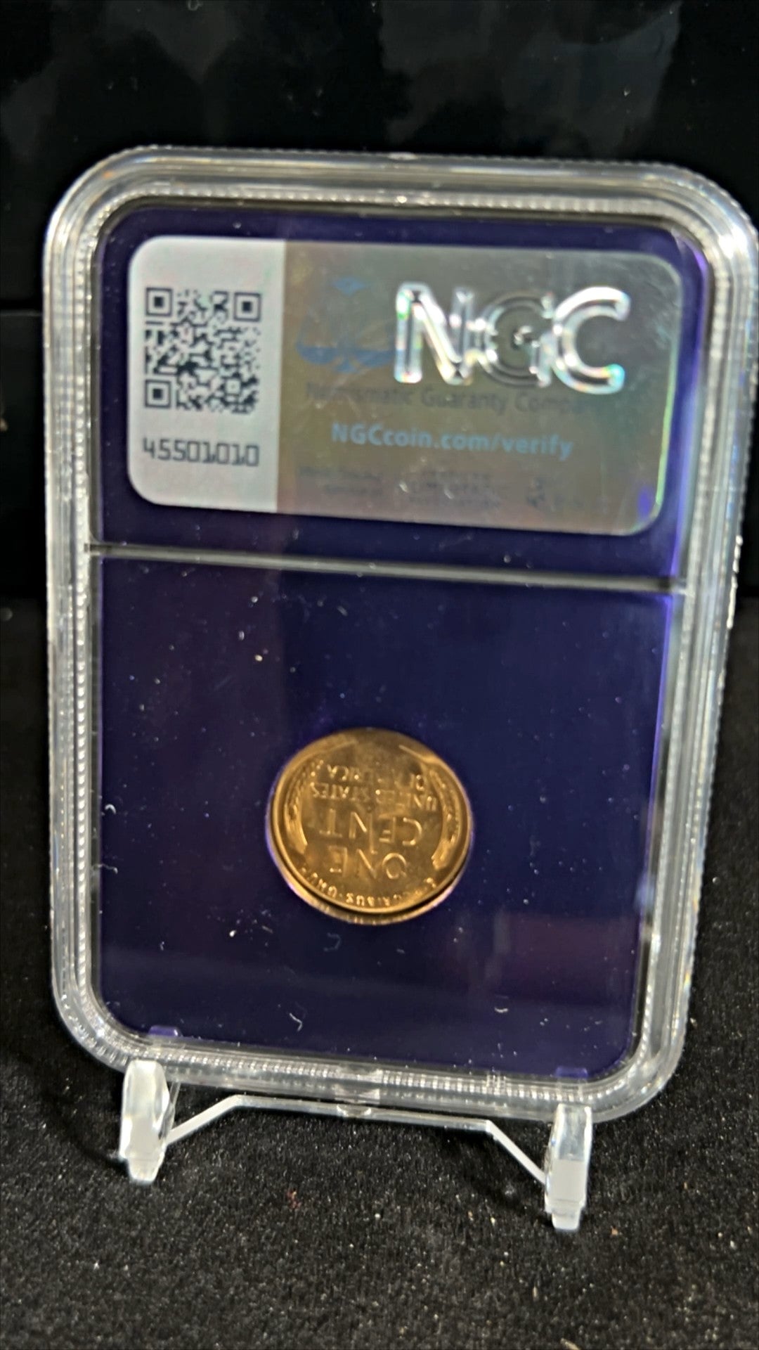 1958-D Lincoln Cent – NGC MS65 RD – Brilliant Red Gem BU - Purple Core