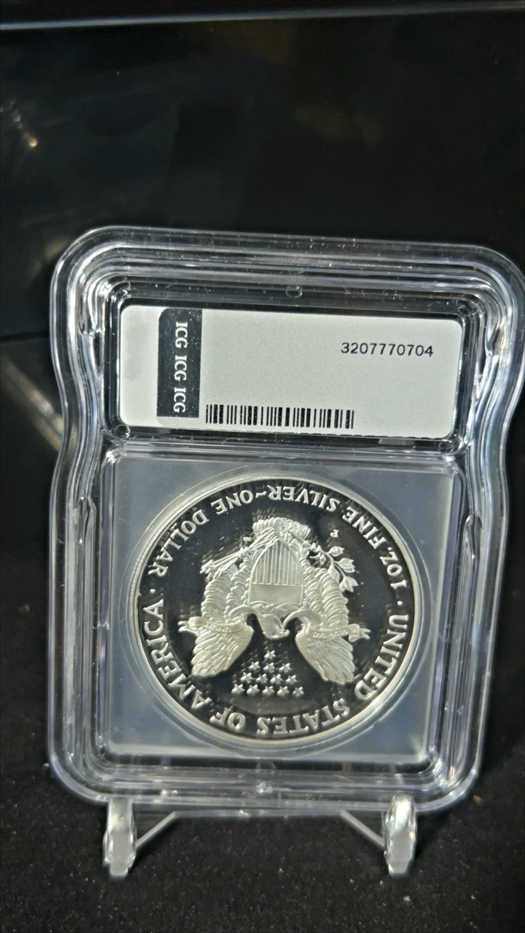 1999-P American Silver Eagle Proof – ICG PR70 DCAM – Hutto Black Label 1 Of 249