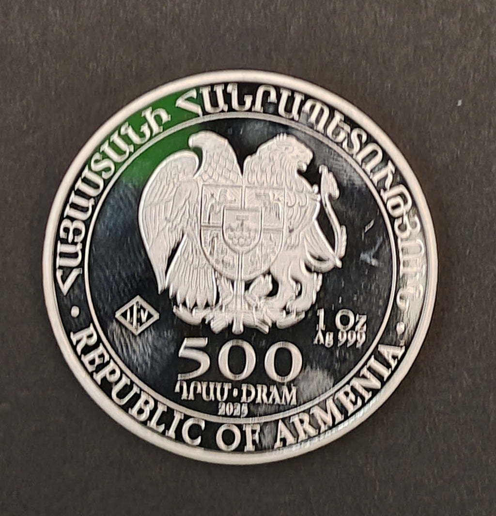 2013 Republic of Armenia 500 Dram Noah's Ark 1 oz .999 Fine Silver Coin