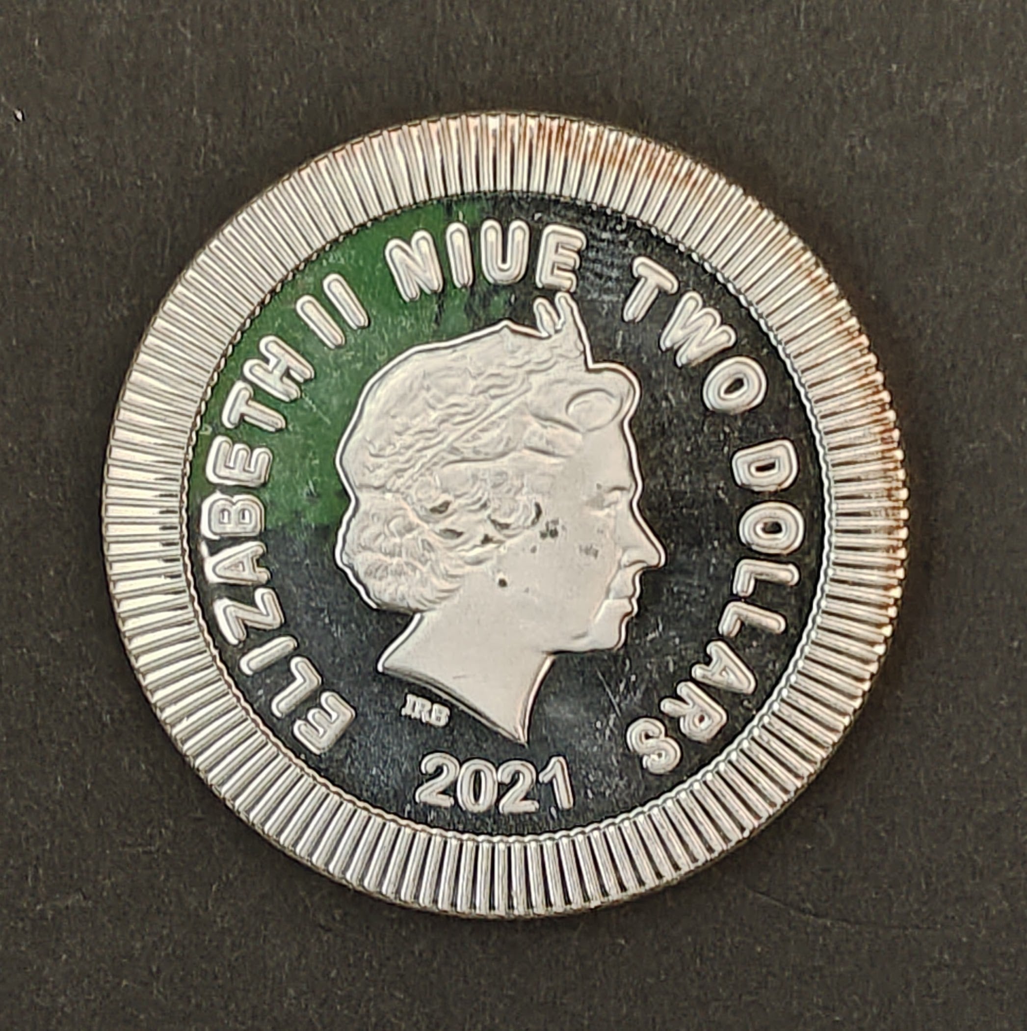 2017 Niue Two Dollar 1 oz .999 Fine Silver Round AOE Owl Elizabeth II Coin.