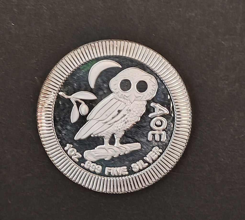 2017 Niue Two Dollar 1 oz .999 Fine Silver Round AOE Owl Elizabeth II Coin.