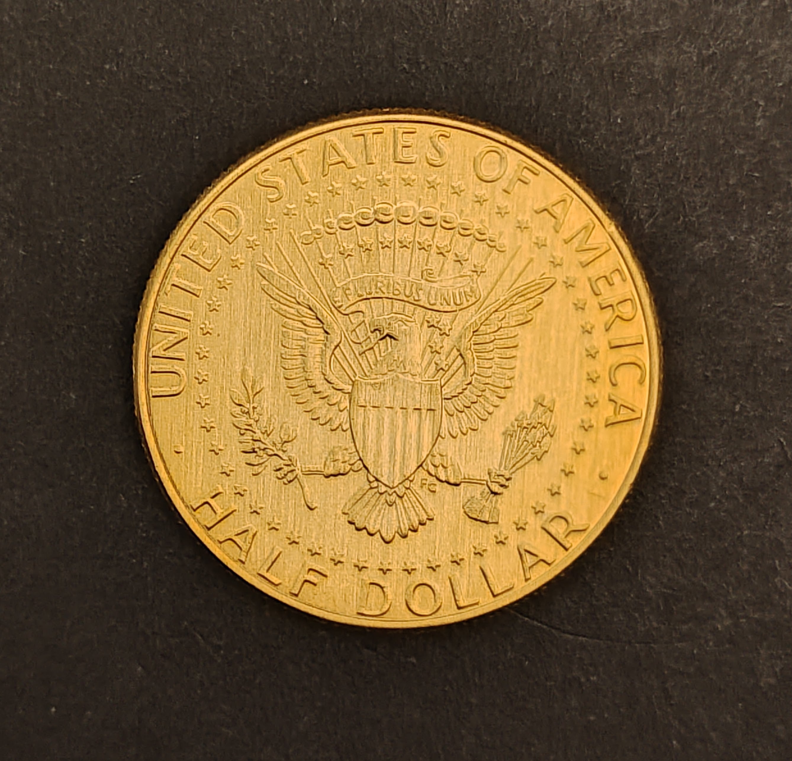 2014 kennedy half dollar silver gold plated