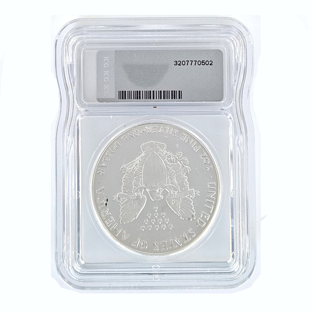 1990-S Proof Silver Eagle – ICG Black Label PR70 DCAM (1 of 249 Signed by Austin Hutto)