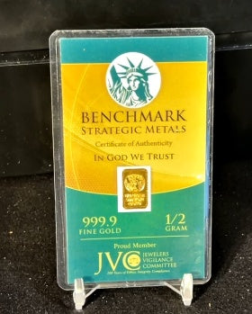 1/2 Gram Benchmark Strategic Metals Gold Bar