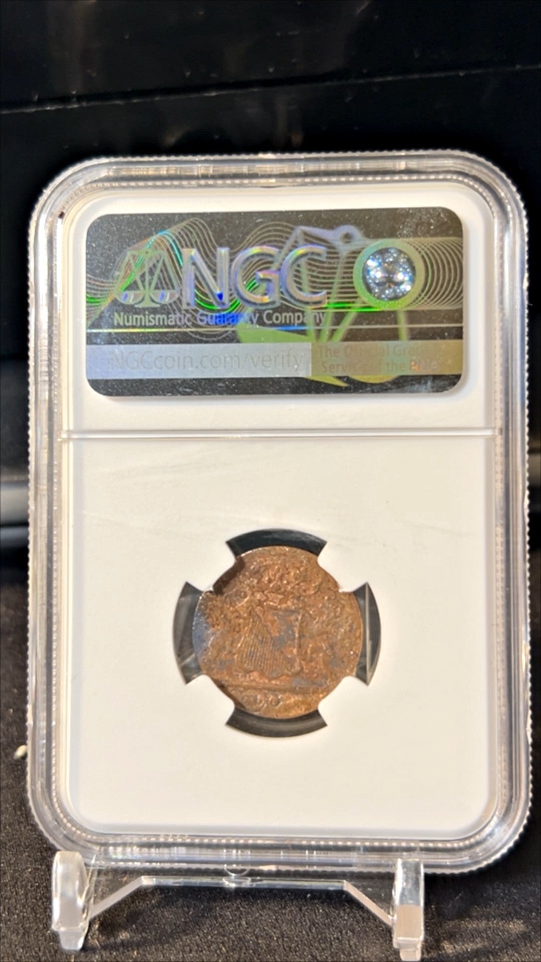 1790 VOC N.E. Indies Duit – NGC Genuine – New York Penny