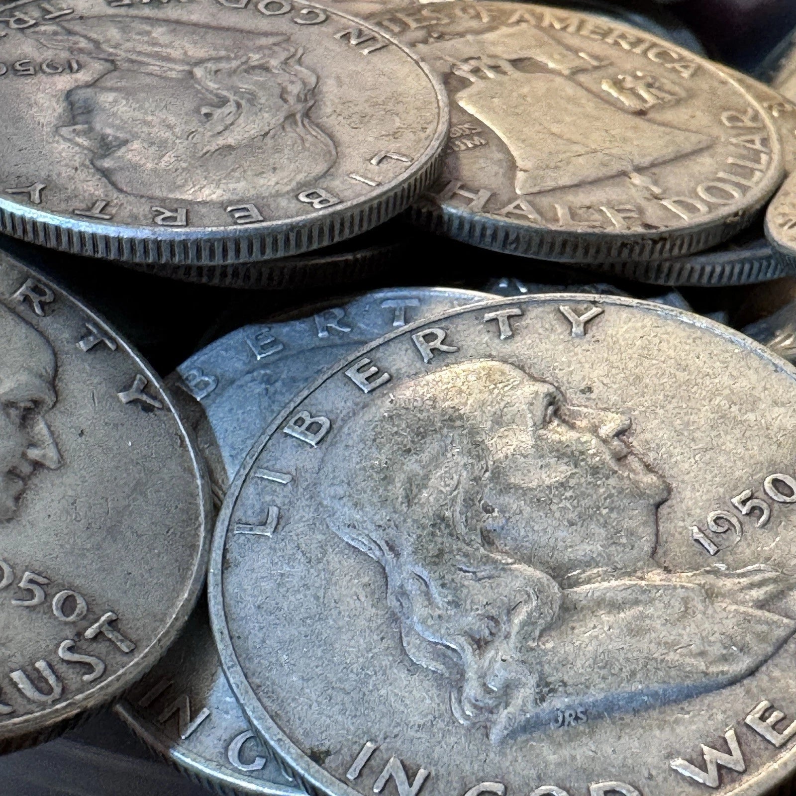 Franklin Half Dollar Coins; 90% Silver